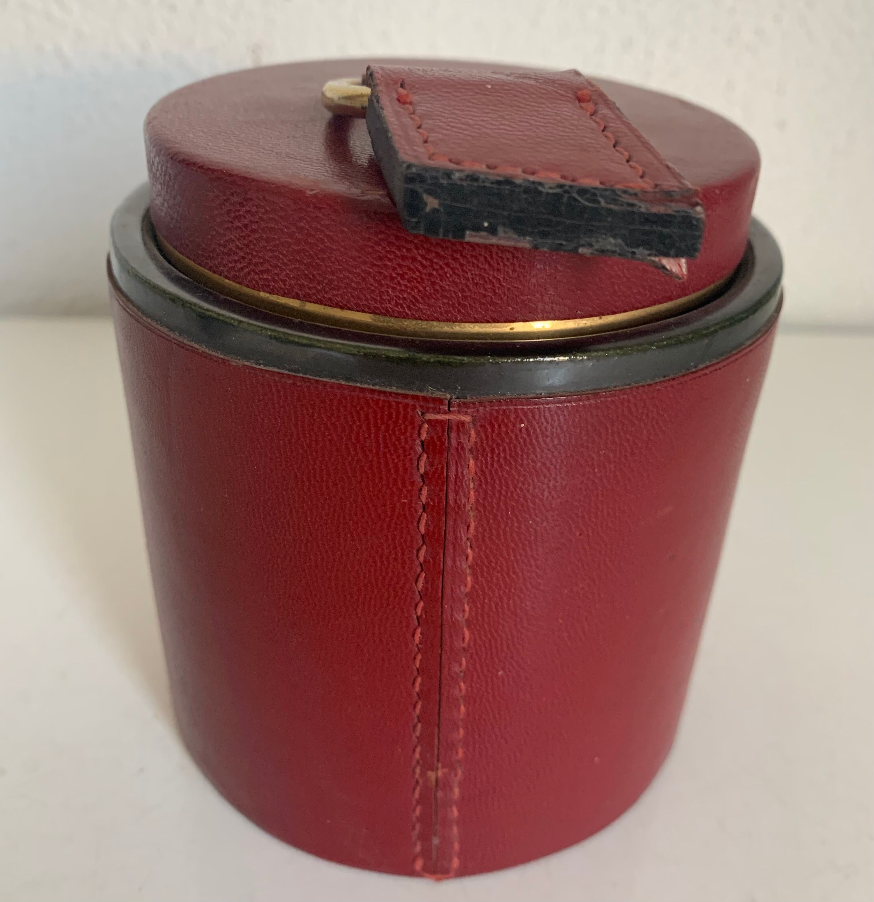 Porte-cigarettes vintage 1960 Longchamp cuir cheval - 11 x 10 cm