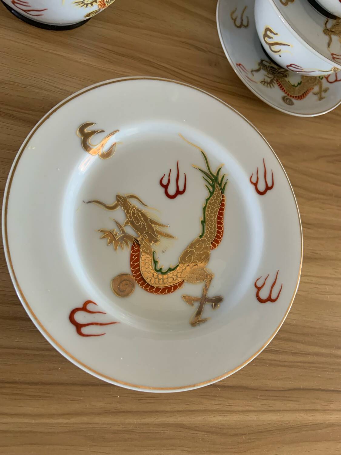 Japanese service with golden dragon pattern