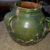 Old glazed pottery for walnut oil of Auvergne origin