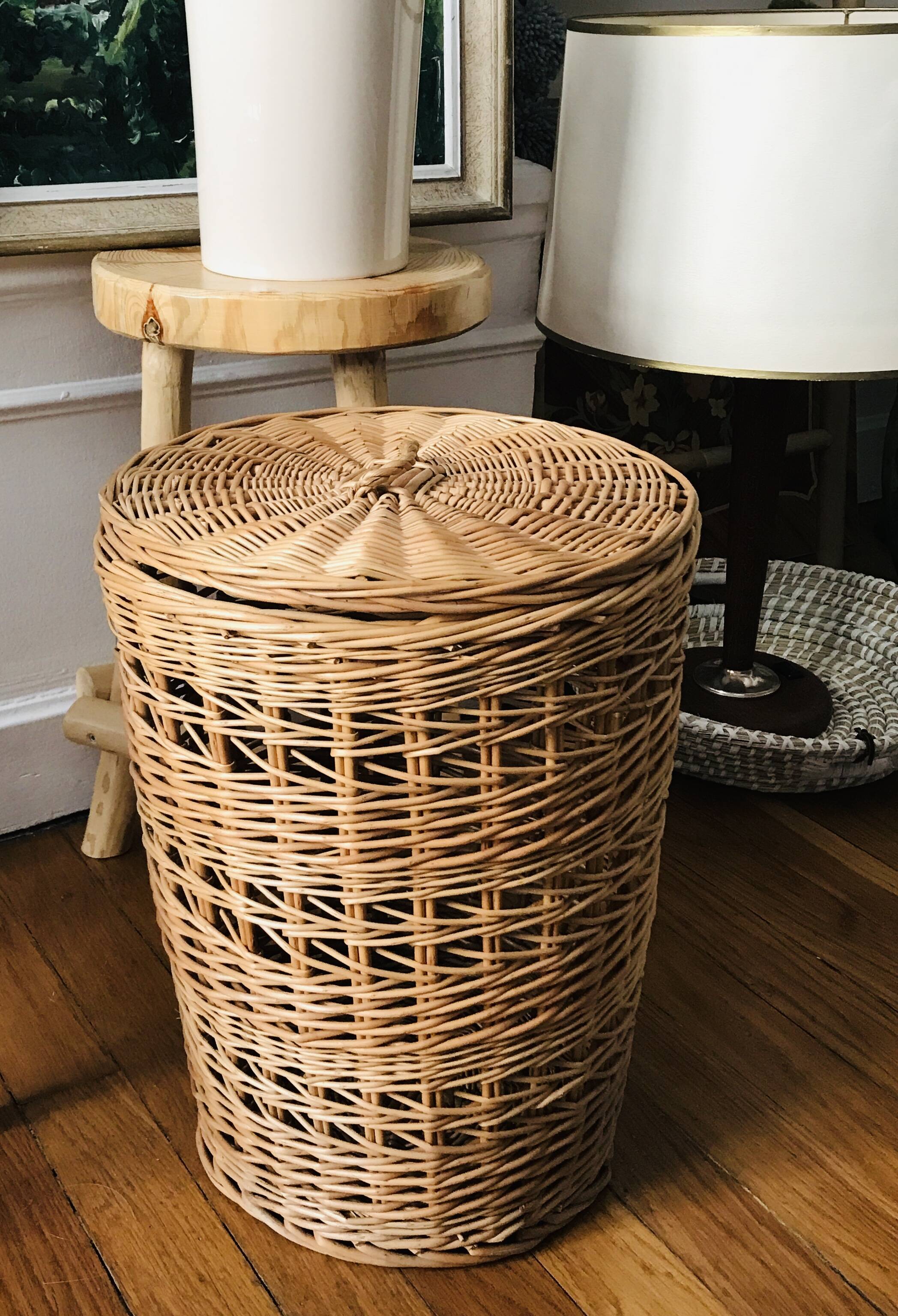Small woven rattan basket