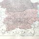 Old map Romania and Bulgaria 43x43cm from 1950