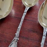 Ravinet d'Enfert: 12 small spoons in solid silver and vermeil, Rococo