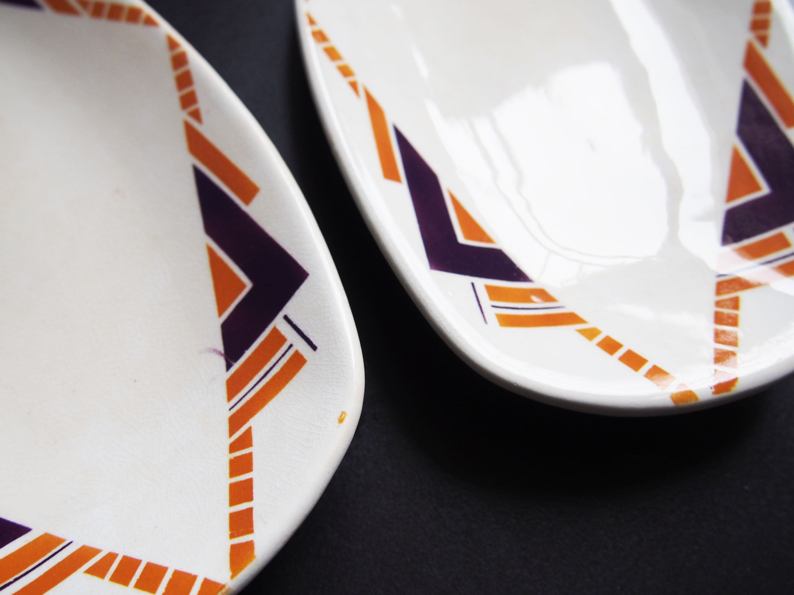 Pair of art deco dishes