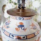 Hand-painted porcelain table lamp, Chinese Imari style.