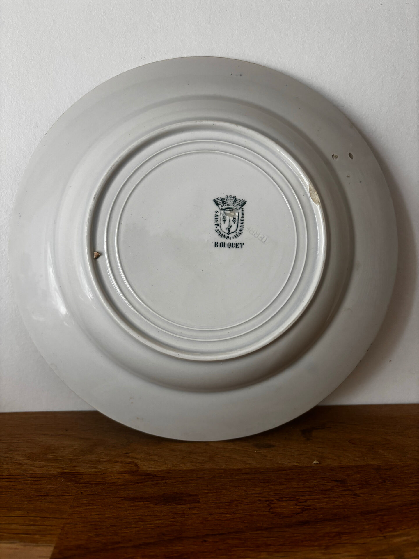 Set of 3 deep plates Terre de Fer St Amand bouquet