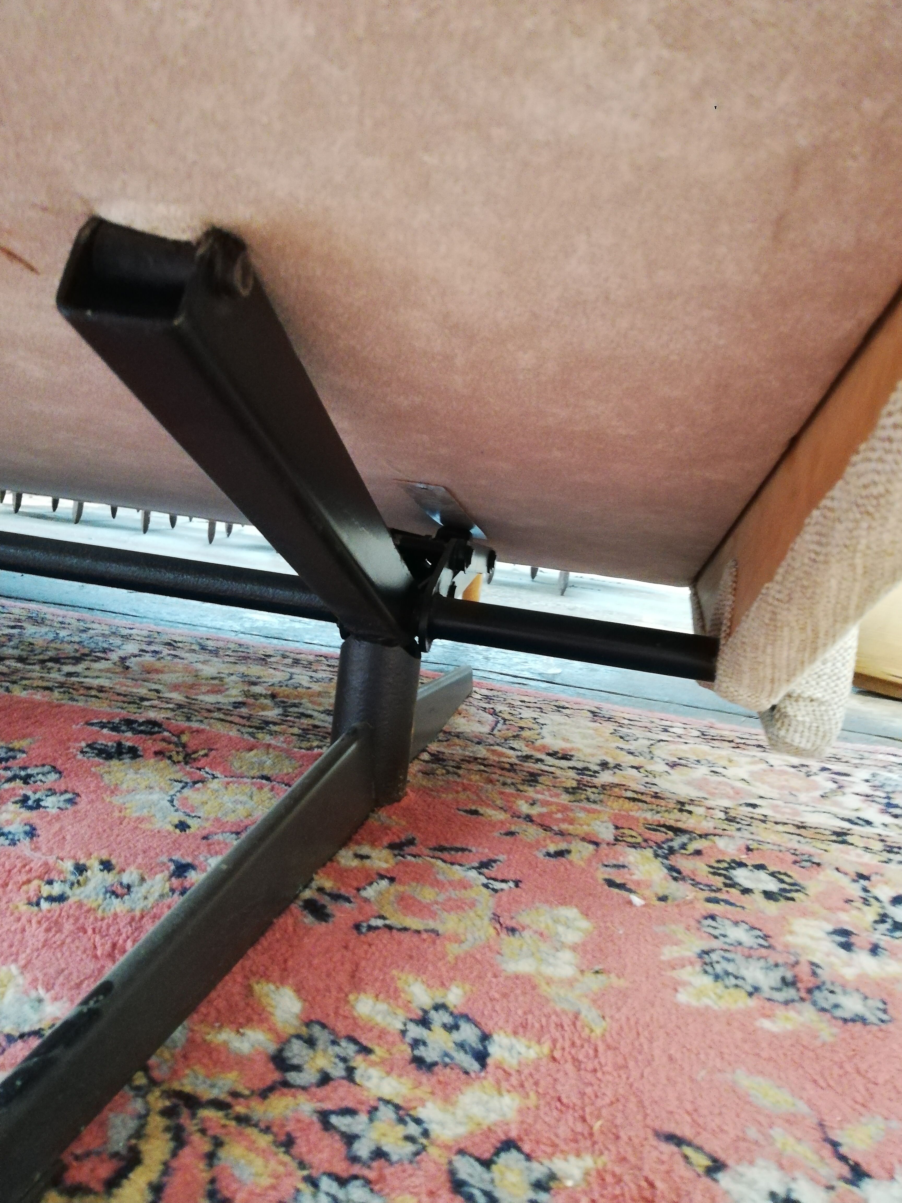 Large vintage convertible sofa bed, 70s, Czechoslovakia