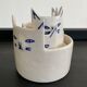 Series of 4 ceramic cat ramekins