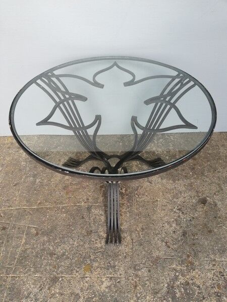 Table low wrought iron era art deco 1930/40