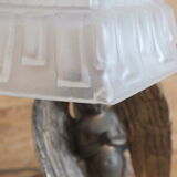 Lamp in bronze and marble