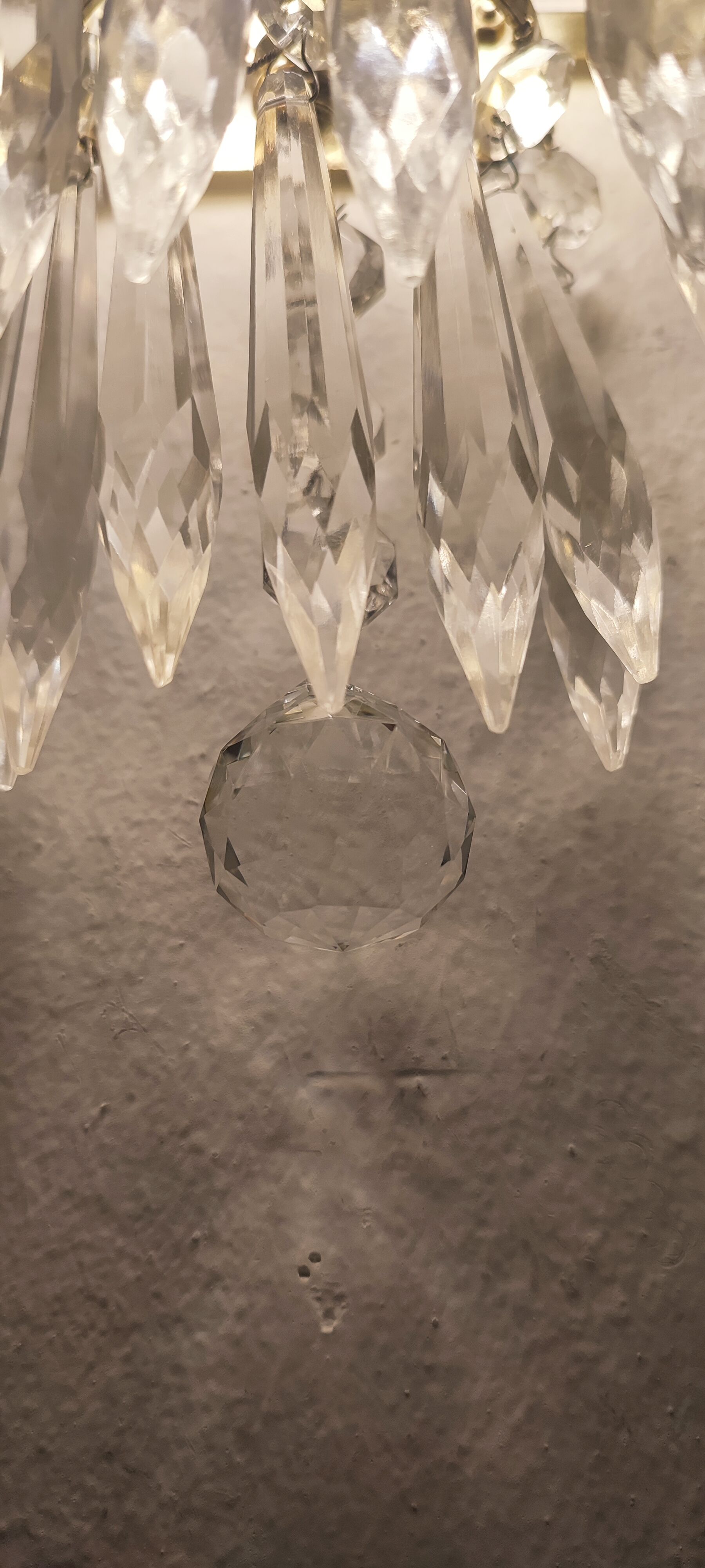 Classic crystal sconces. France, 1950s