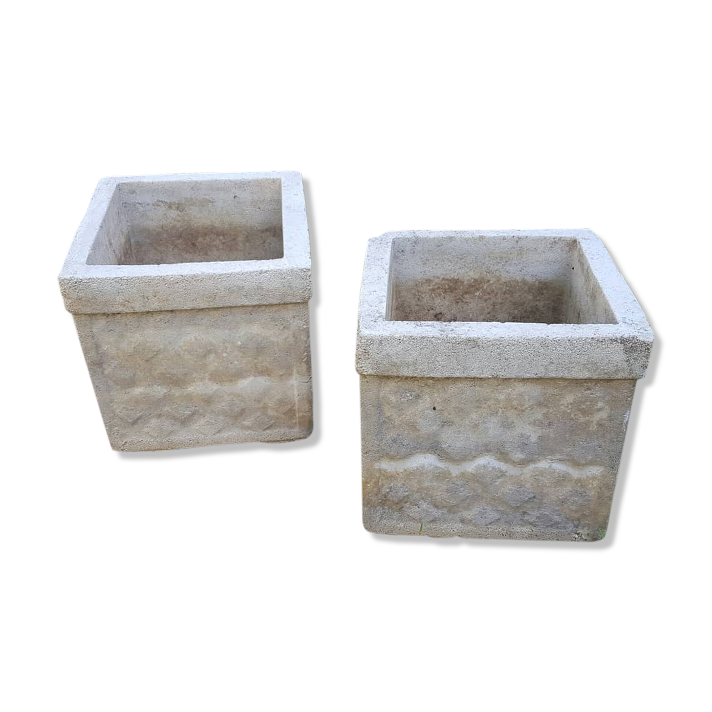 Paire de jardinières cubiques vintage 1960