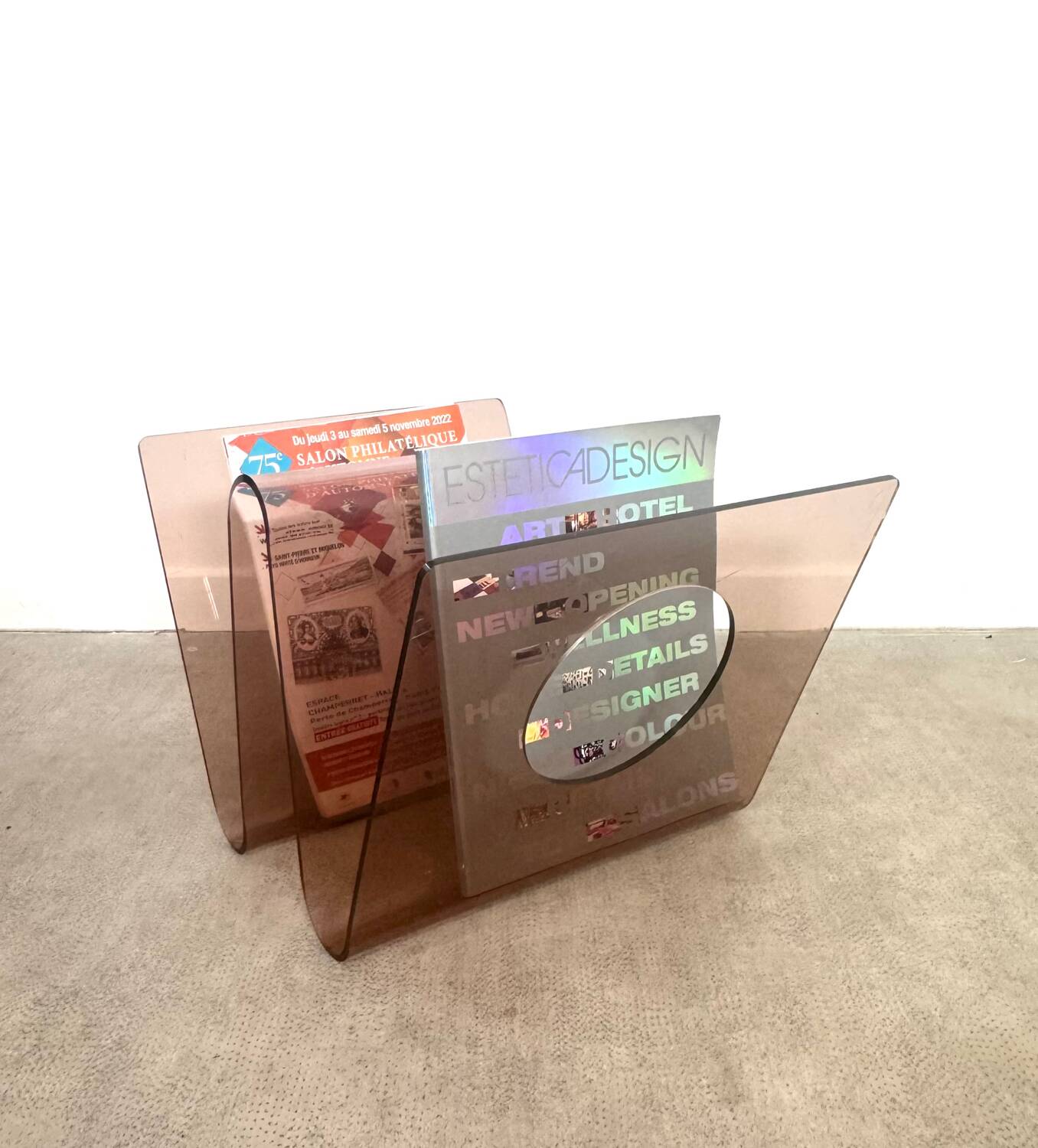 Michel Dumas Plexiglas Magazine Rack
