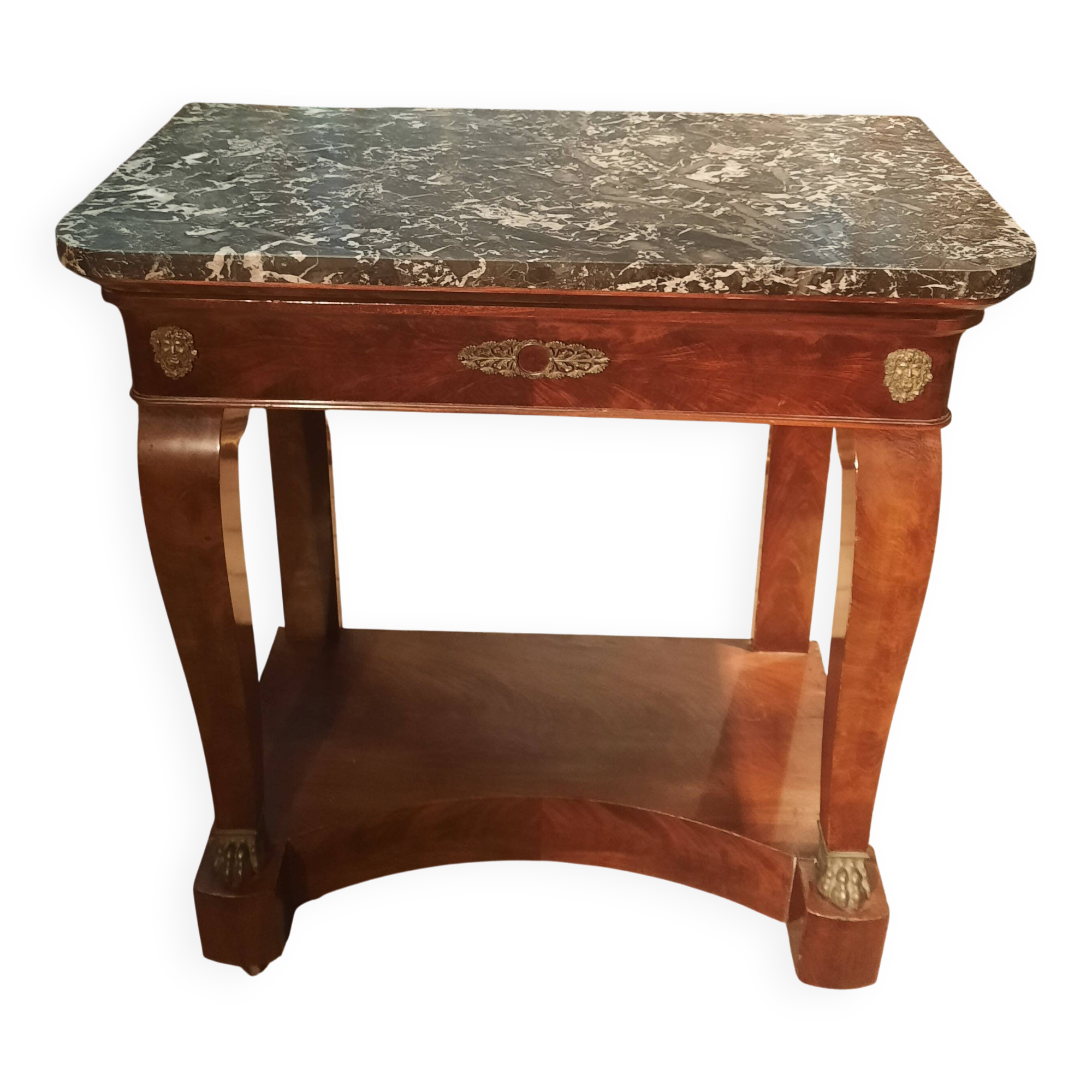 Restoration period console in mahogany