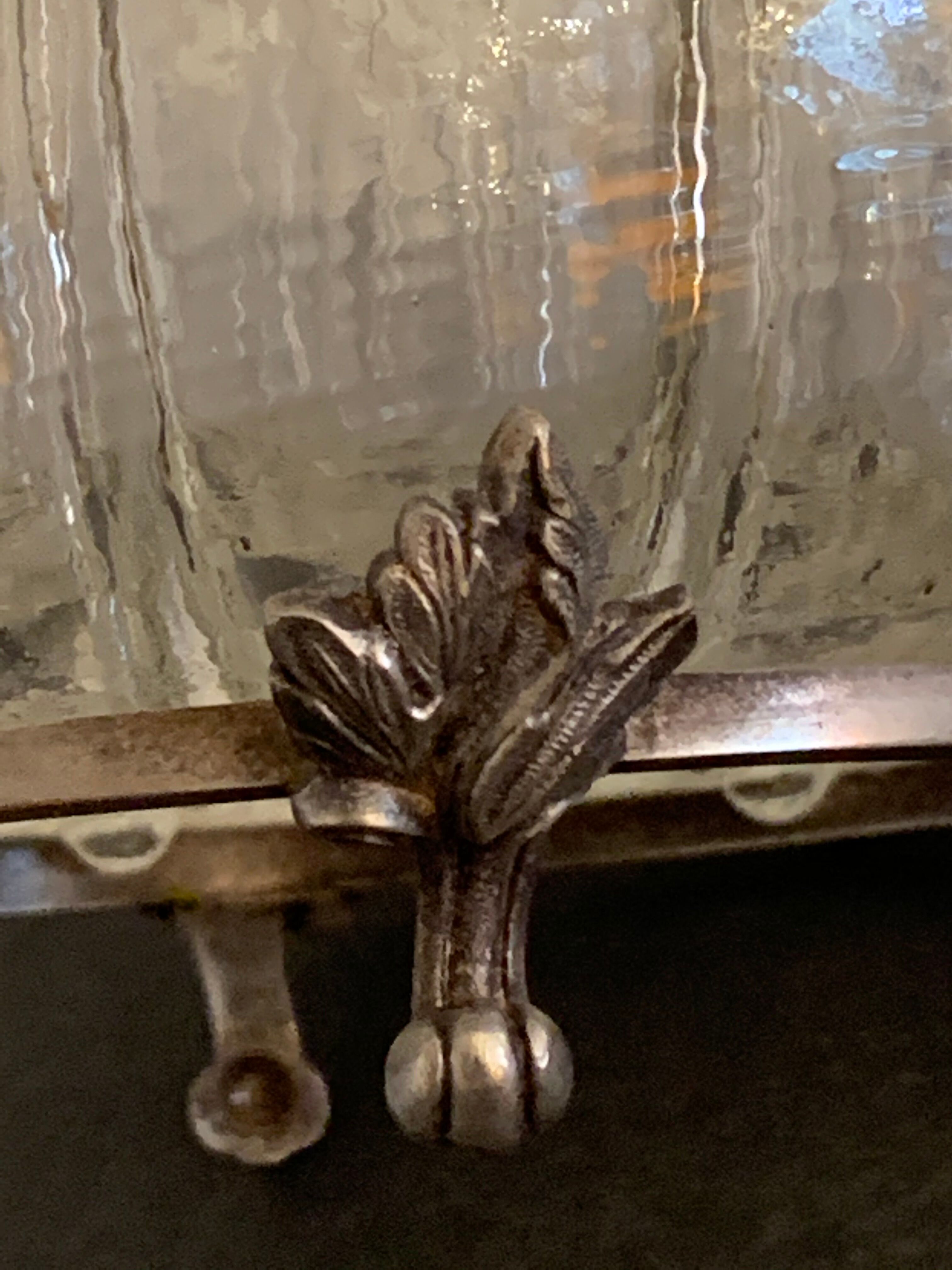 Reims glass flower spade with silver metal footing