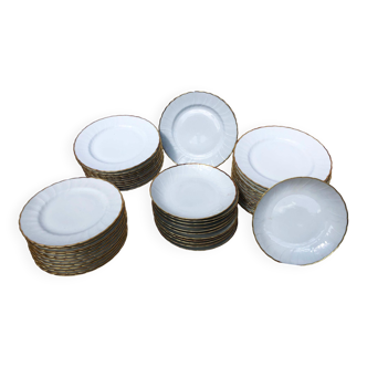 Service porcelaine limoges verlaine bernardaud (flat, hollow, dessert)