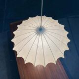 Modern UFO disc cocoon pendant lamp from the mid-century by Friedel Wauer for Goldkant Leuchten, Germany, 1960s.