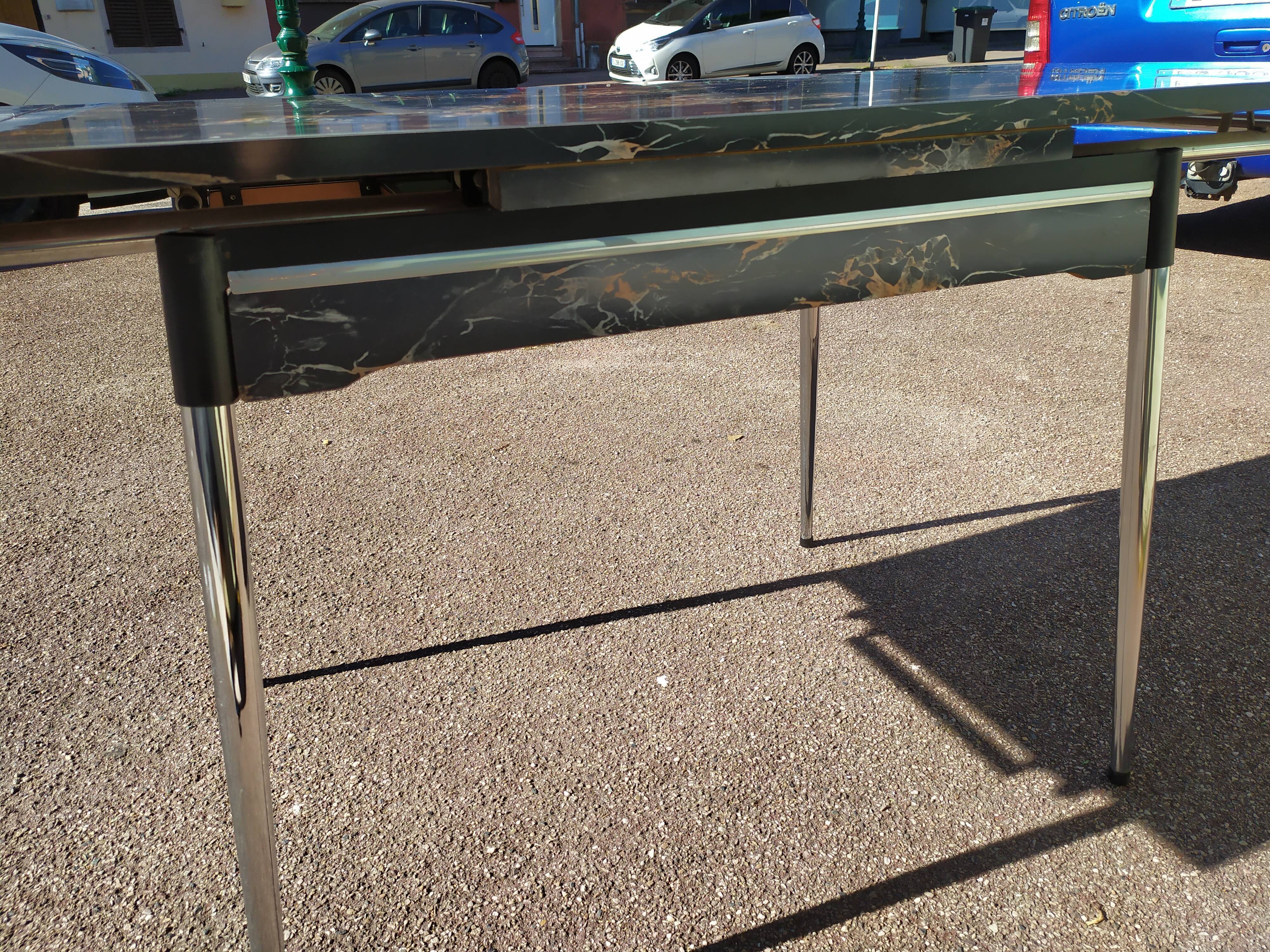 Formica black marble dining table - 1960 - Supermatic - vintage