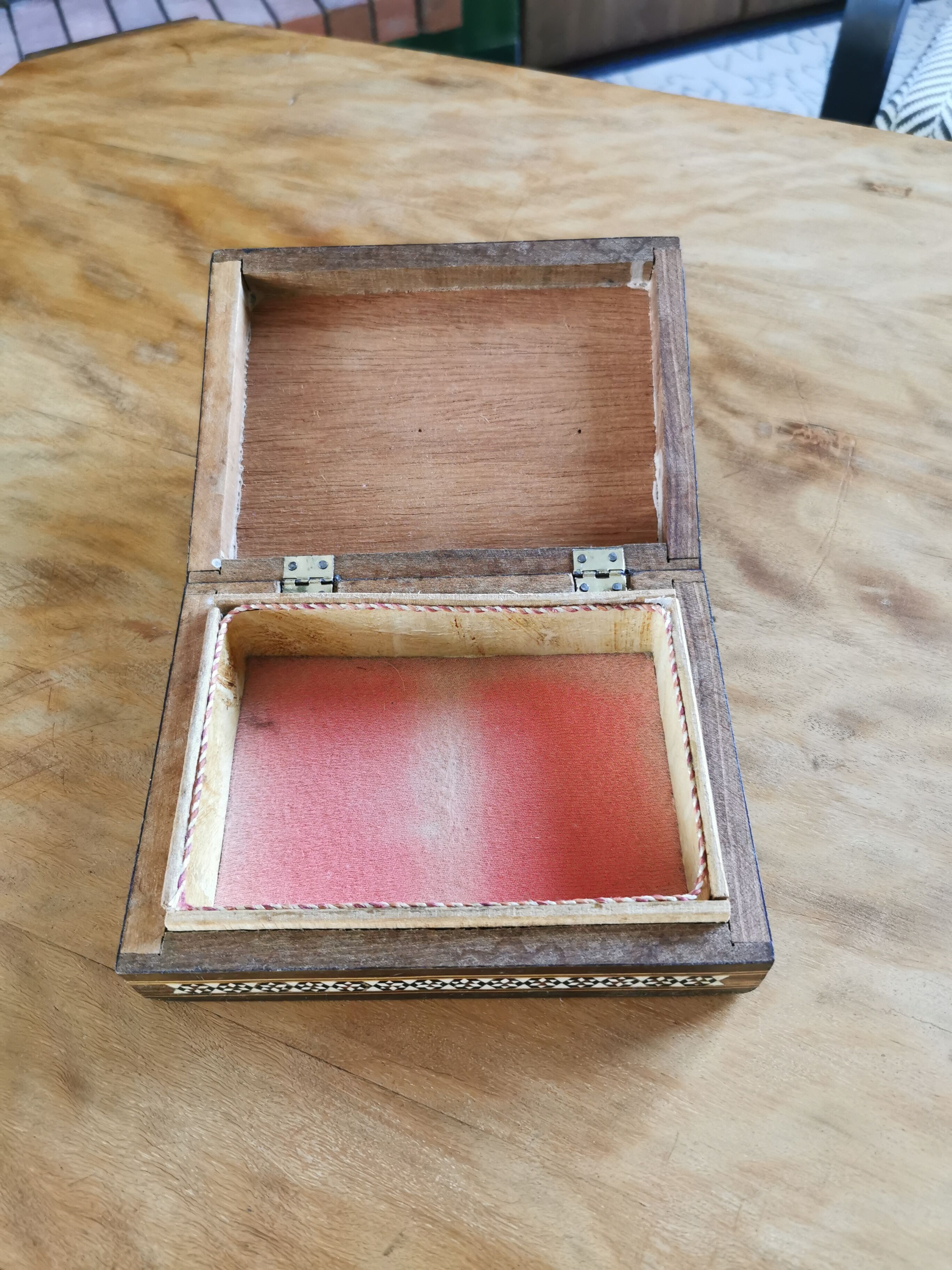 Old Syrian box wood and bone marquetry