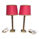 Paires de lampes style empire Abat jour rouge