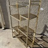 Bibliothèque vintage en verre et laiton