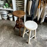 White wooden stool