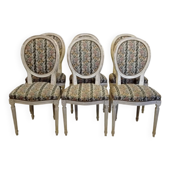 6 Louis XVI style Medallion chairs