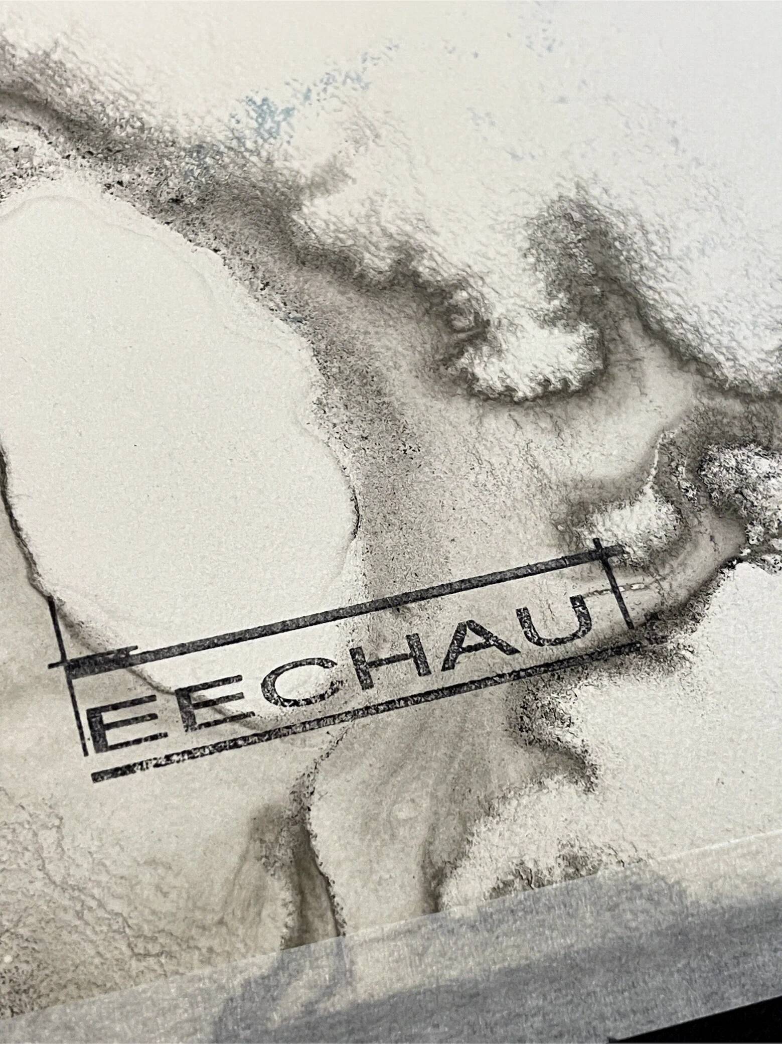 Original work on paper signed by Eugène Eechaut, created in ink and framed, 1973.