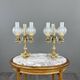 Pair of three-light candelabra in bronze, 20th century