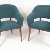 Pair of vintage armchairs by designer Charles Ramos, 1950s.