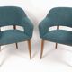 Pair of vintage armchairs by designer Charles Ramos, 1950s.