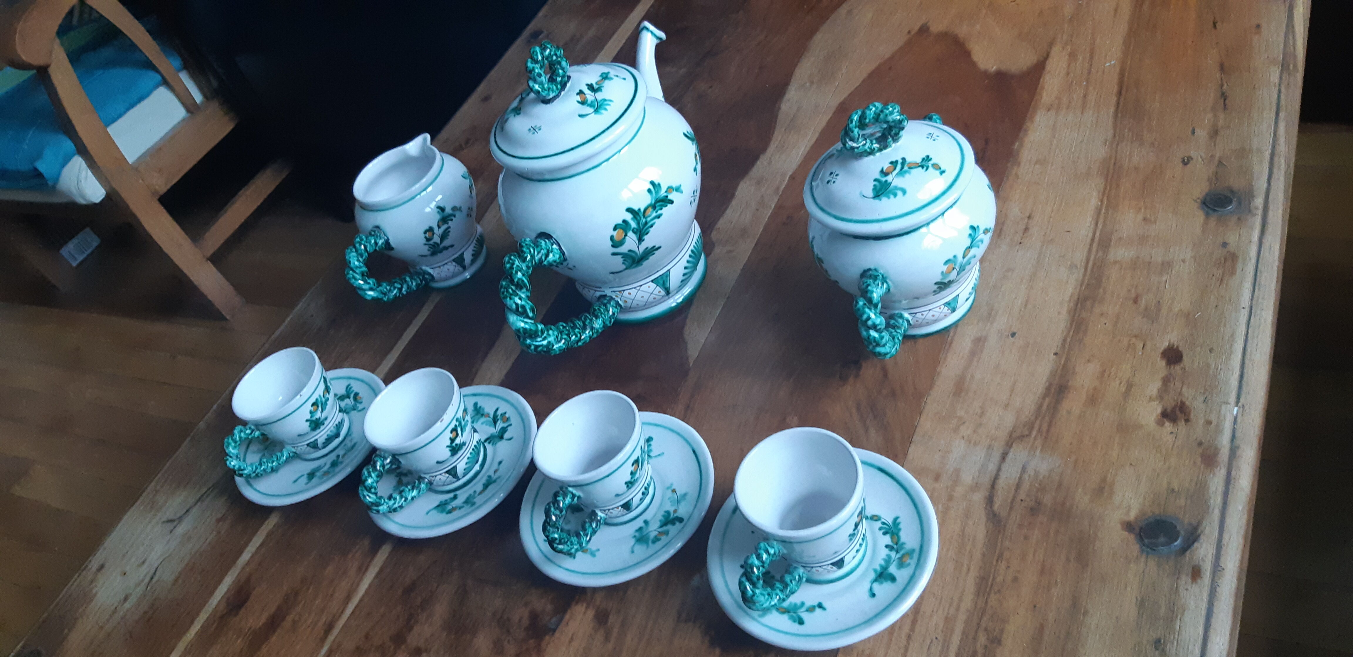 7-piece tea service porcelain C Bernard S Lucet