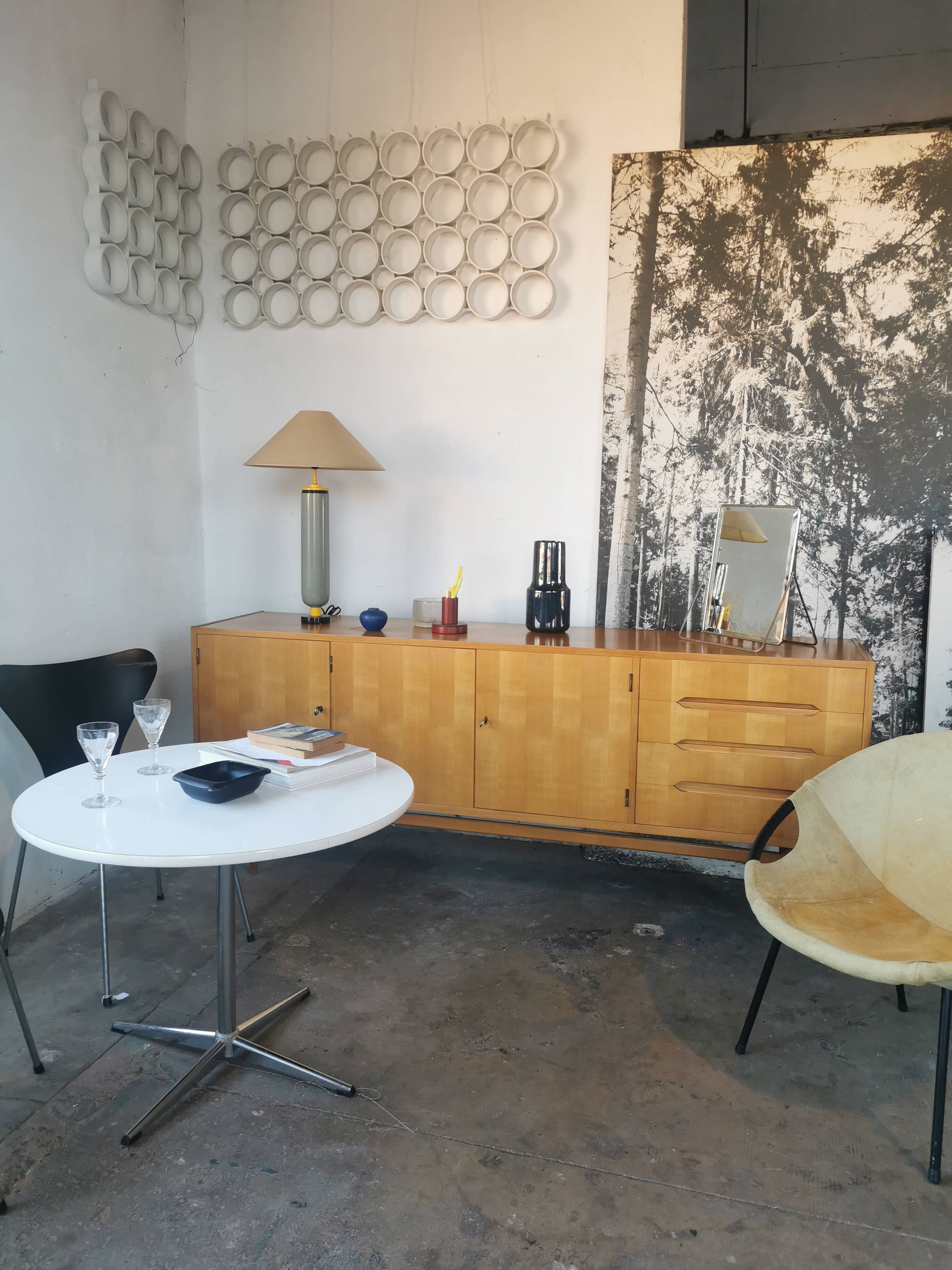 Sideboard in blond wood, 1970