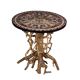 Napolitan marquetry round table, gilded, Italy, 19th century