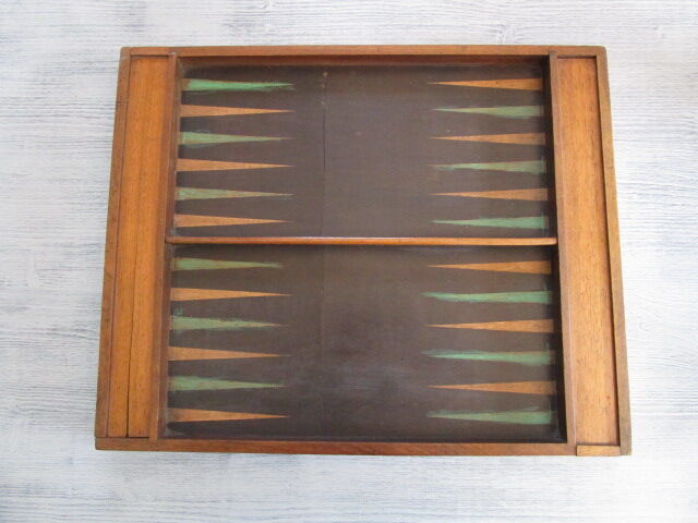 Old wooden lady play tray and backgammon