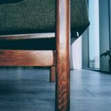 Mid Century Armchair Green Pillows Upholstery Living room armchair renovated