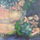 Oil on panel still life flowers