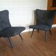 Fauteuil chauffeuse wing chair années 50