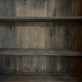 Charming vintage display cabinet in greige solid wood, castle charm.