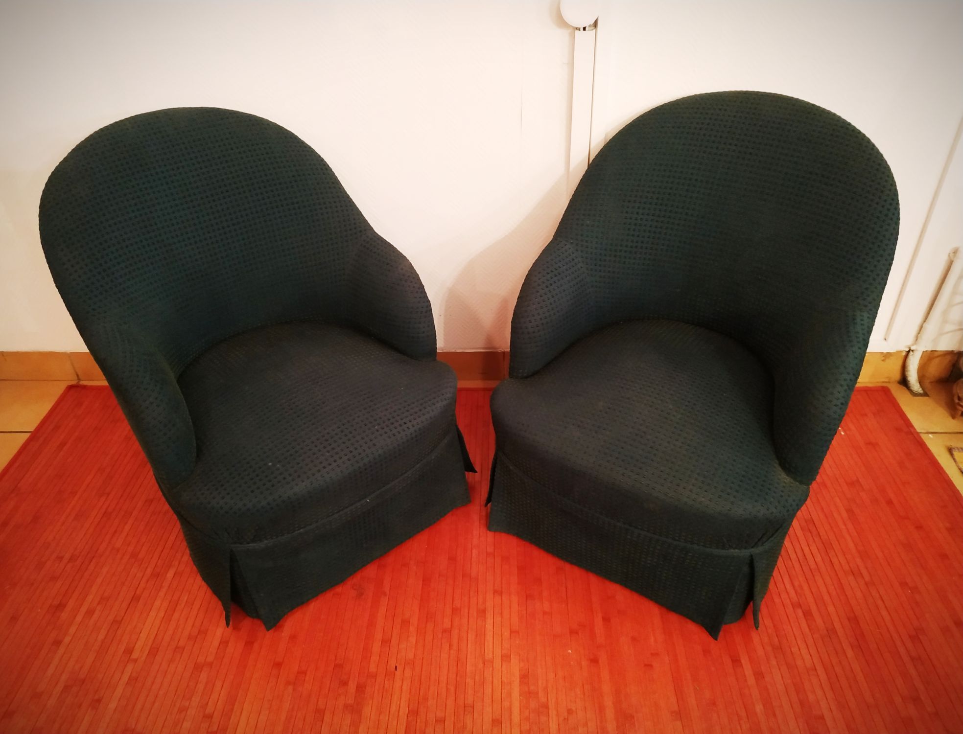 Pair of toadstool armchairs