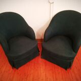 Paire de fauteuils crapaud