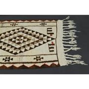 1970s Vintage Turkish Hand-Knotted Wool Cotton Beige Runner Rug 92x355