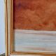 Painting / oil on cardboard framed vintage 50s