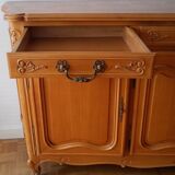 Solid cherry wood cabinet with 4 doors and 4 drawers (255/55cm H 105cm)