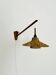 Lampe murale en teck et raffia ajustable