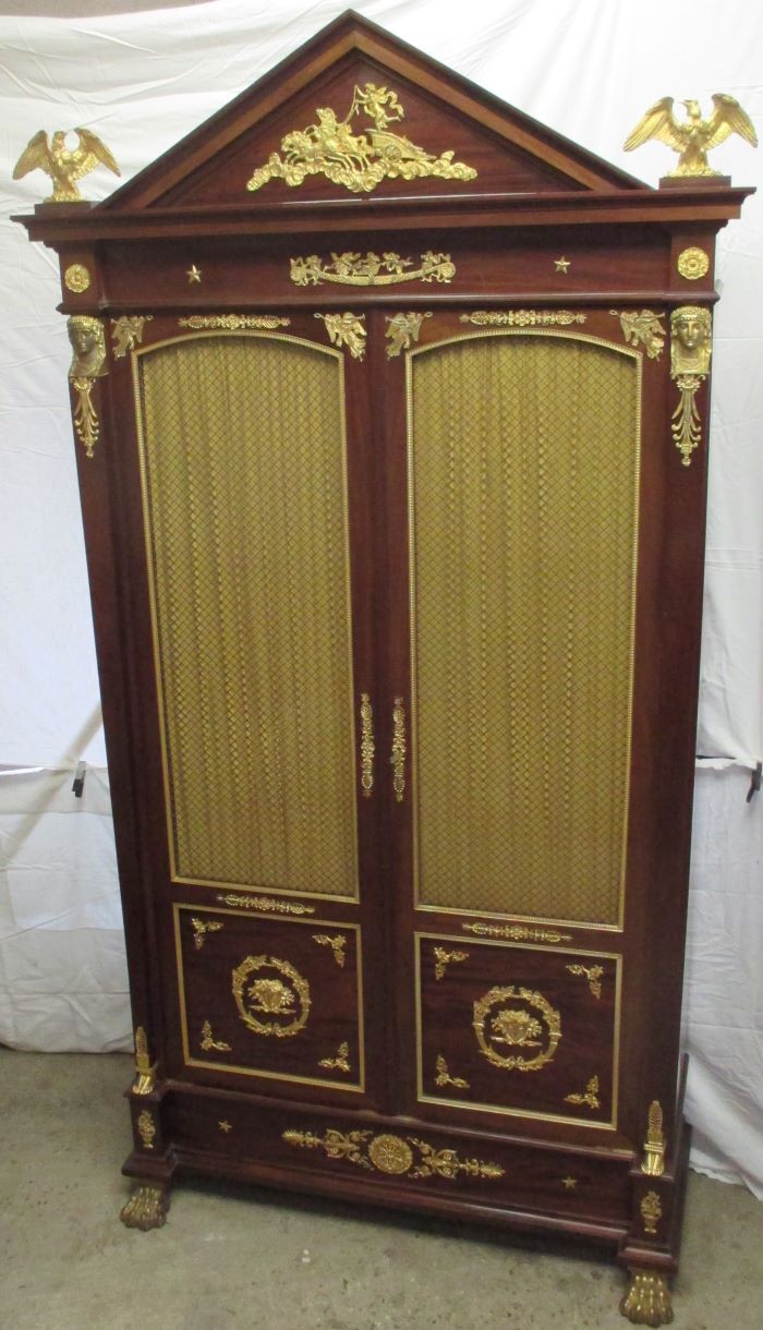 Acajou Library of Cuba Scd Empire decorated with 50 gilded bronzes