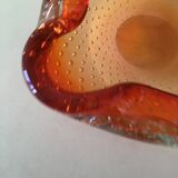 Orange Murano crystal ashtray