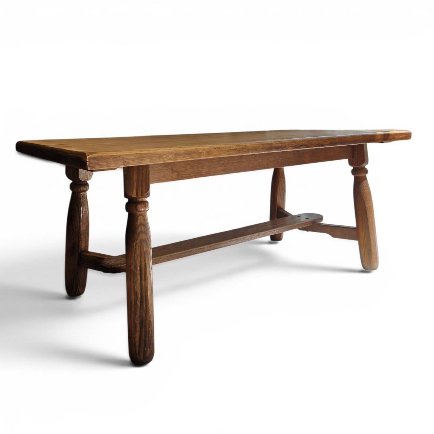 Solid oak dining table, brutalist, 1950.