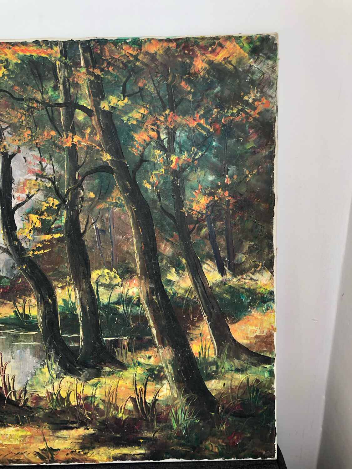 Oil on canvas autumn landscape