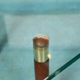 Vintage coffee table glass teak brass, mid-century coffee table.