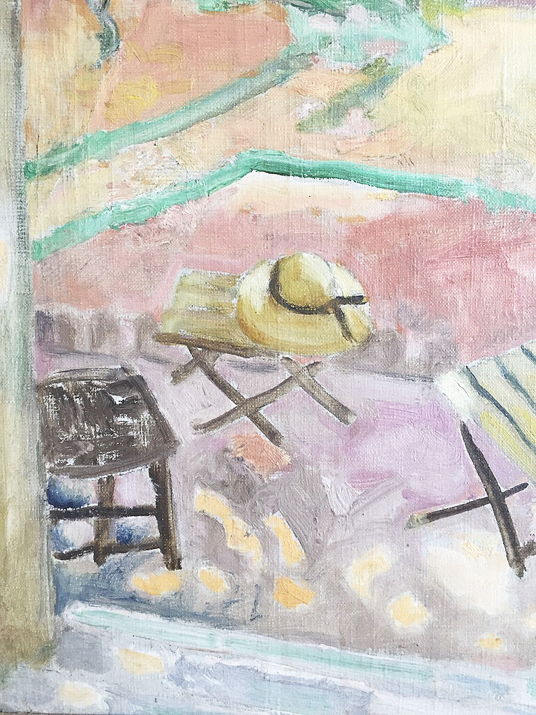 Oil on canvas framed "garden"